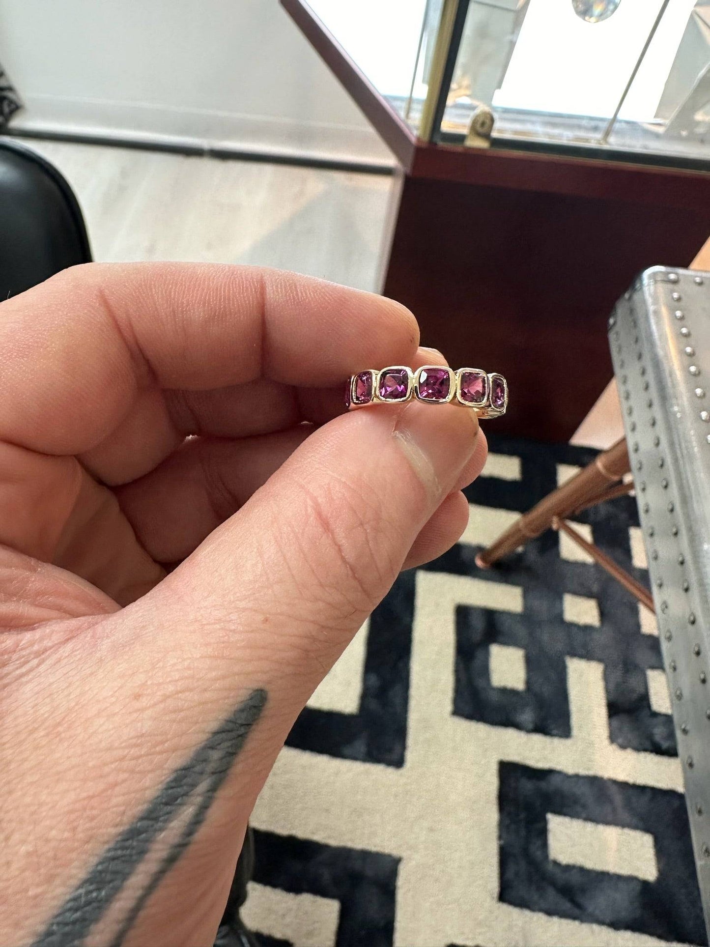 10ct Purple Garnet Eternity Ring In 14kt Gold