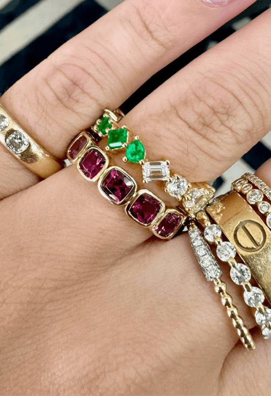 10ct Purple Garnet Eternity Ring In 14kt Gold