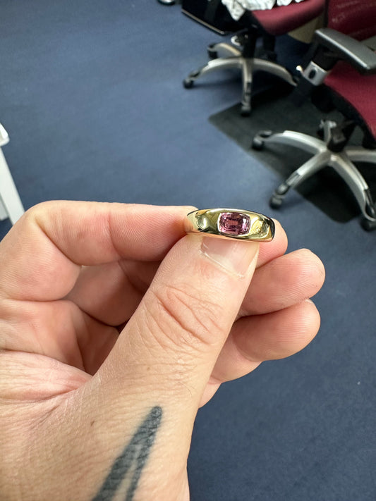 1.2ct Pink Malaya Garnet Ring in 14kt Gold