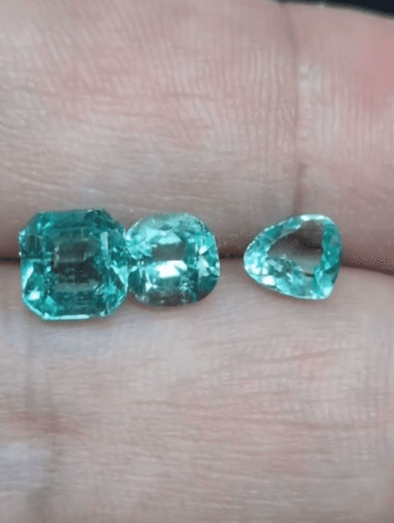 2.35 carat incredible triplet lot Colombian emeralds