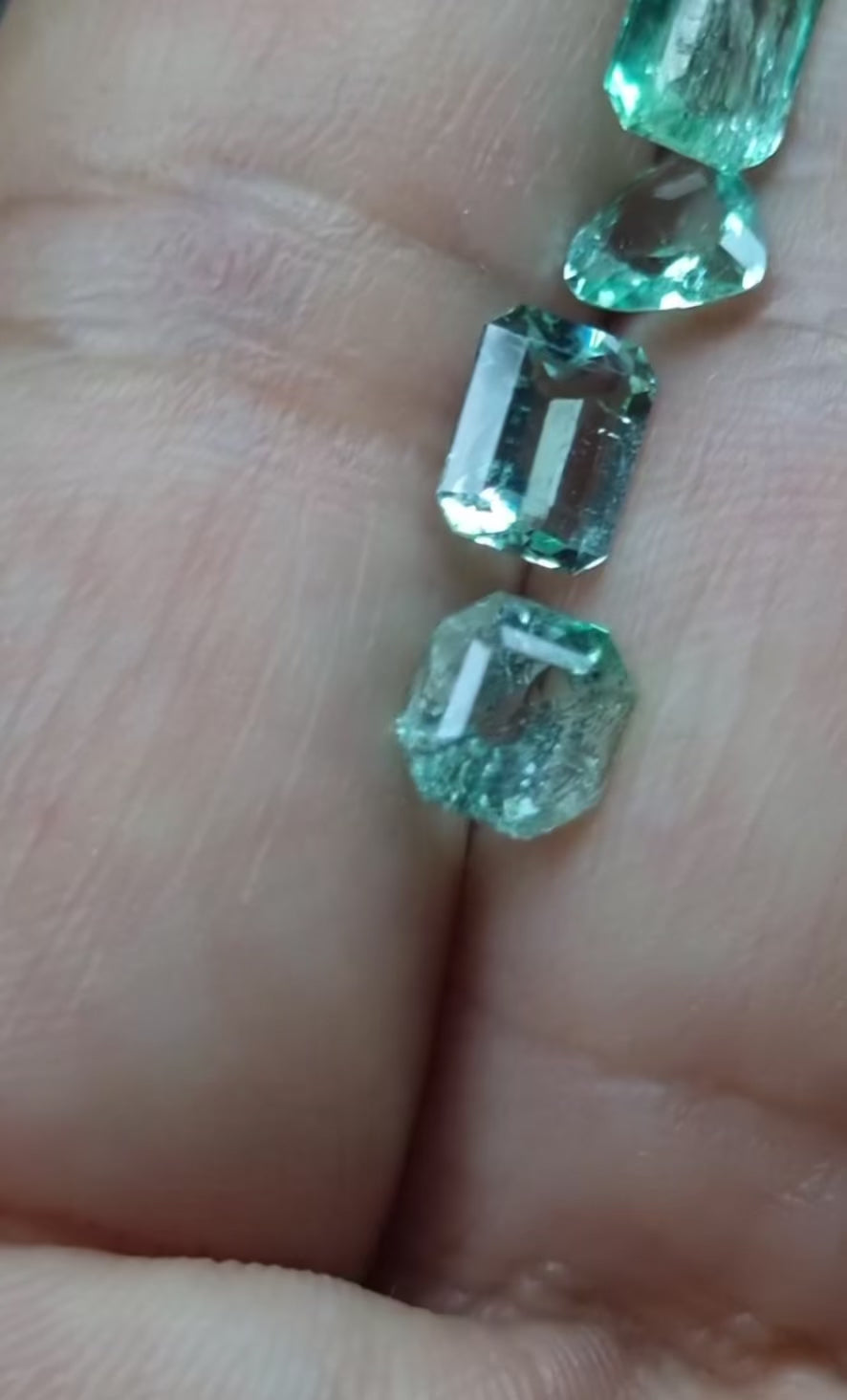 4ct Lot Mixed Cut Colombian Emeralds Video